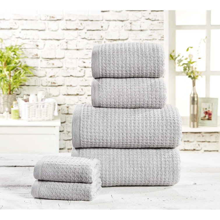 Symple Stuff Asar 100% Cotton Honeycomb / Waffle Bath Towels - Set of 6 ...